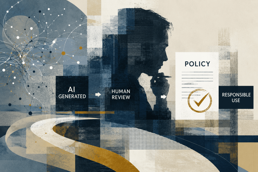 Abstract digital forms representing responsible artificial intelligence governance