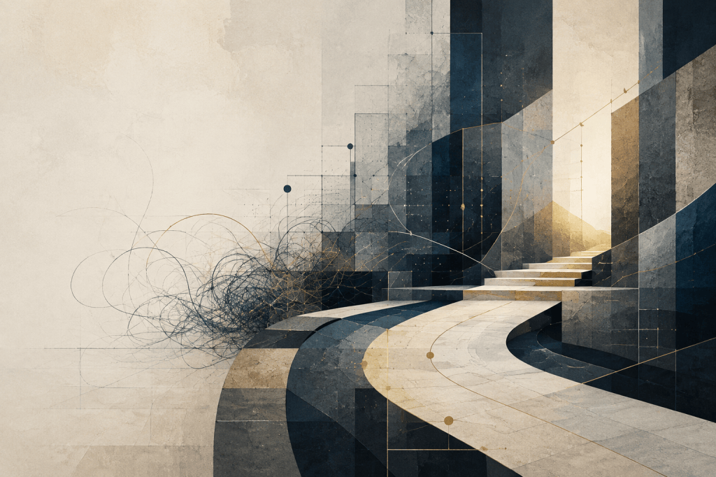 Abstract pathway representing institutional strategy and forward movement
